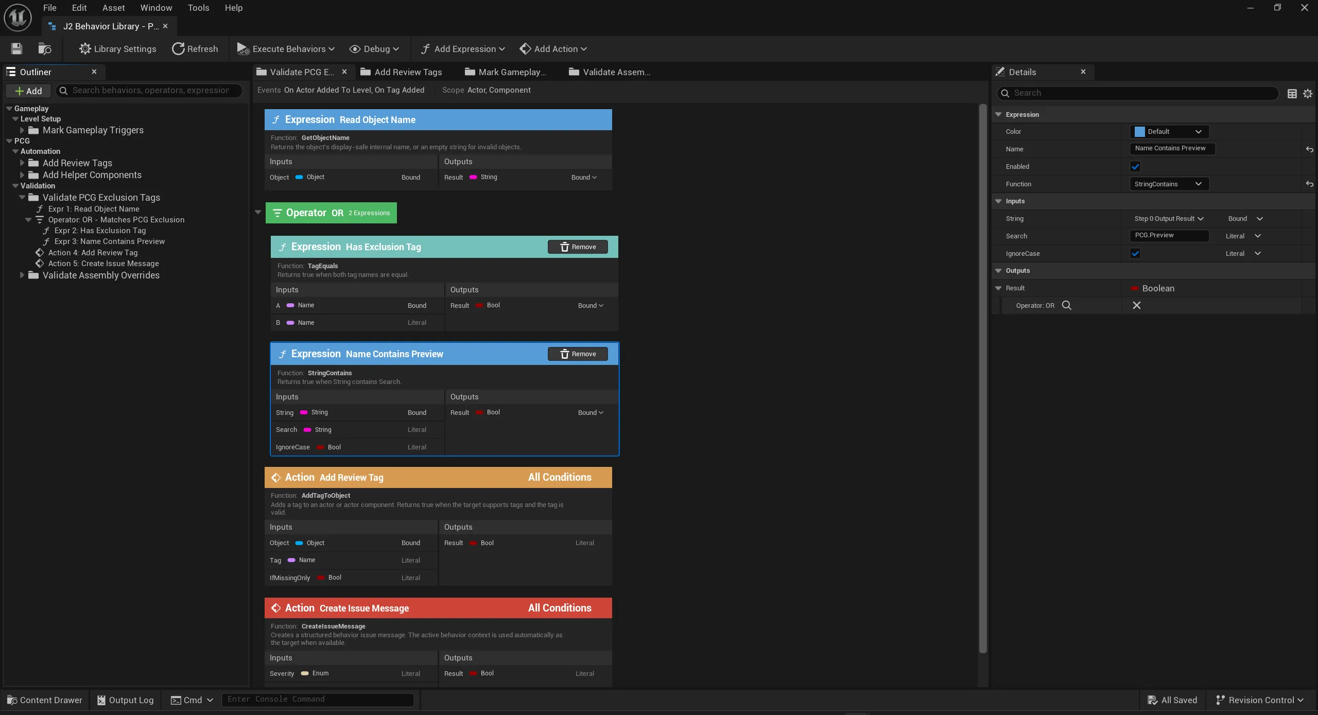 J2 Tag Behavior Library editor