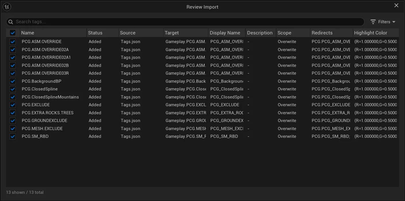Review import preview